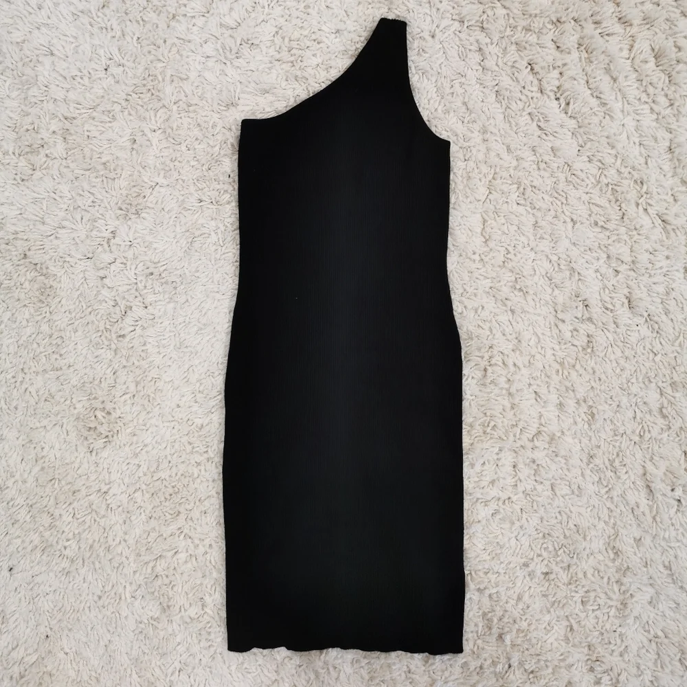 House of Harlow 1960 Ribbed Bodycon One Shoulder Mini Dress - Sz XS - Picture 3 of 8